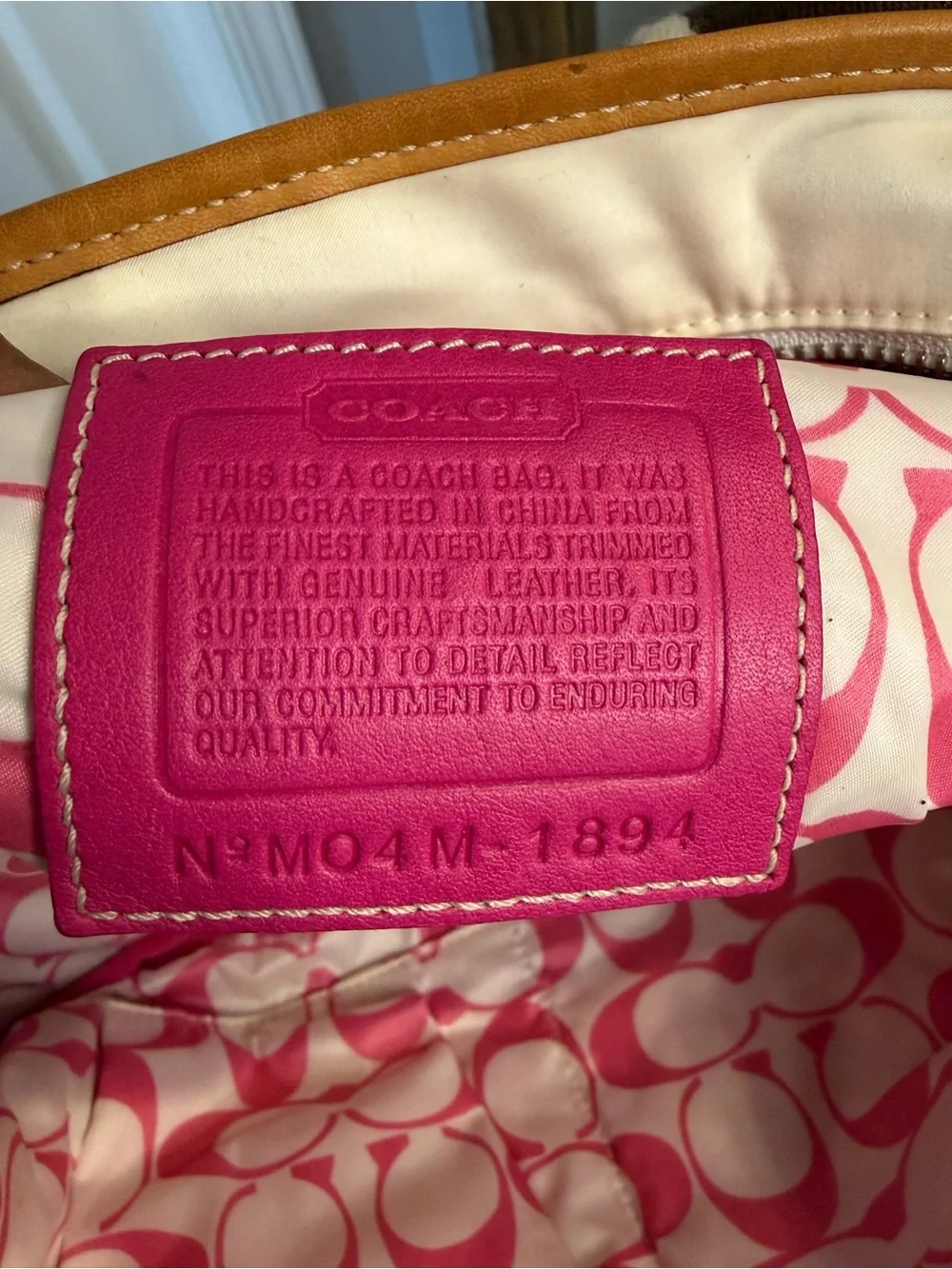 Vintage Coach Hampton Tote Canvas Tote Style 1894 + Pop Mart Crybaby Pink Cutie